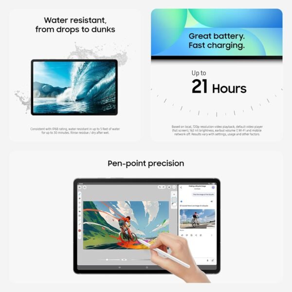 Samsung Galaxy Tab S10 FE+ 13.1” 256GB WiFi Android Tablet, Large Display, Long Battery Life, Exynos 1580 Processor, IP68, S Pen for Note-Taking, US Version, 2 Yr Manufacturer Warranty, Blue