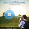 WAVLINK AX1800 Outdoor WiFi 6 Extender, IP67 Weatherproof Outdoor Access Point, High Power Long Range WiFi Extender Signal Booster, 4x8dBi Antennas, Compatible Starlink for Farm, Yard, RV, Campsite