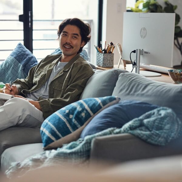 81NdhVJhhEL._AC_SL1500_.jpg HP 23.8 inch All-in-One Desktop PC, FHD Display, Intel Core i5-1334U, 16 GB RAM, 512 GB SSD, Intel UHD Graphics, Windows 11 Home, Shell White, 24-cr0112 (2025)