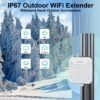 WAVLINK AX1800 Outdoor WiFi 6 Extender, IP67 Weatherproof Outdoor Access Point, High Power Long Range WiFi Extender Signal Booster, 4x8dBi Antennas, Compatible Starlink for Farm, Yard, RV, Campsite
