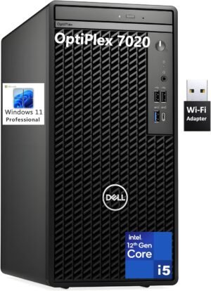 Dell OptiPlex 7020 Desktop Computer, 7000 Tower Dekstop PC, Intel Dell OptiPlex 7020 Desktop Computer, 7000 Tower Dekstop PC, Intel Hexa-Core i5-12500 (Beat i7-11700), 64GB DDR5 RAM, 2TB PCIe SSD, DVDRW, USB WiFi Adapter, RJ-45, HDMI, DisplayPort, Windows 11 Pro