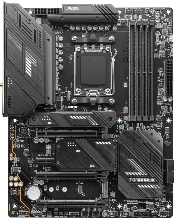 91MTJogV9AL._AC_SL1500_.jpg MSI MAG X670E Tomahawk WiFi Gaming Motherboard (AMD Ryzen 9000/8000/7000 Series Processors, AM5, DDR5, PCIe 5.0, SATA 6Gb/s, M.2, USB 3.2 Gen 2, Wi-Fi 6E, Bluetooth 5.3, 2.5Gbps LAN, HDMI/DP, ATX)