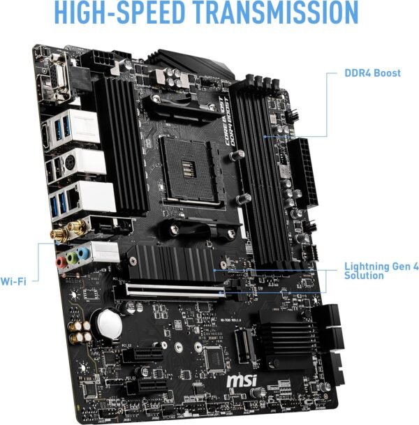 MSI B550M PRO-VDH WiFi ProSeries Motherboard (AMD Ryzen 5000, AM4, DDR4, PCIe 4.0, SATA 6Gb/s, M.2, USB 3.2 Gen 1, Wi-Fi, Bluetooth, D-SUB/HDMI/DP, Micro-ATX)