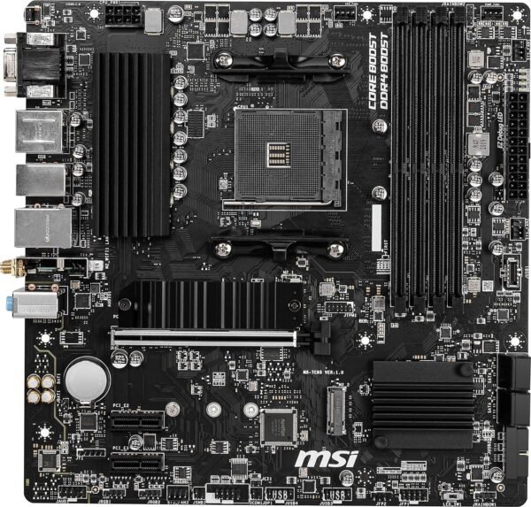 MSI B550M PRO-VDH WiFi ProSeries Motherboard (AMD Ryzen 5000, AM4, DDR4, PCIe 4.0, SATA 6Gb/s, M.2, USB 3.2 Gen 1, Wi-Fi, Bluetooth, D-SUB/HDMI/DP, Micro-ATX)