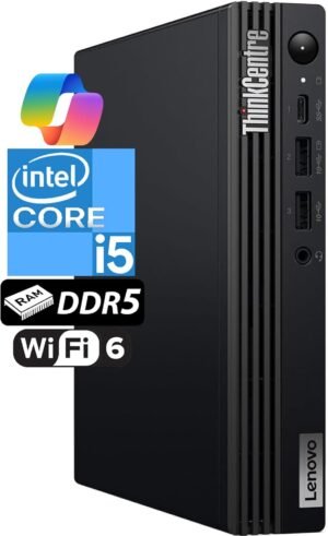 Lenovo ThinkCentre Tiny M70q Gen 5 Intel 14-Core i5-14500T (Beat i7-13700T), 32GB DDR5 RAM, 1TB NVMe, WiFi 6E, Bluetooth, RJ-45, DP Port, HDMI, W11P, Business Desktop
