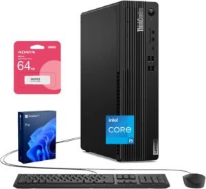 Lenovo ThinkCentre M70s Small Form Factor Business Desktop, 14th Gen Lenovo ThinkCentre M70s Small Form Factor Business Desktop, 14th Gen Intel 10-Core i5-14400, 32GB DDR5 RAM, 1TB SSD, HDMI, DP, Wi-Fi 6, Windows 11 Pro, Bundle with Adata UC310 64GB USB Flash Drive