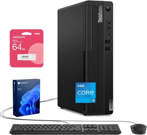 Lenovo ThinkCentre M70s Small Form Factor Business Desktop, 14th Gen Intel 10-Core i5-14400, 32GB DDR5 RAM, 1TB SSD, HDMI, DP, Wi-Fi 6, Windows 11 Pro, Bundle with Adata UC310 64GB USB Flash Drive