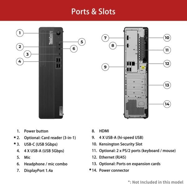 Lenovo ThinkCentre M70s Small Form Factor Business Desktop, 14th Gen Intel 10-Core i5-14400, 32GB DDR5 RAM, 1TB SSD, HDMI, DP, Wi-Fi 6, Windows 11 Pro, Bundle with Adata UC310 64GB USB Flash Drive