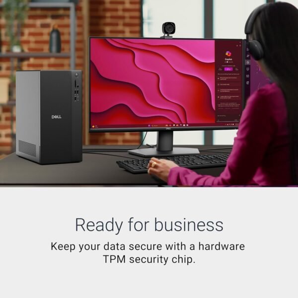 Dell 2025 ECT1250 Business Desktop - Intel Ultra 5-225, (10 Core Processor 10 Threads), 32GB DDR5 Memory, 1TB PCIe SSD, Ultra-Quiet Design, Dual 4K Monitor Support, Keyboard and Mouse, Windows 11
