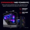 Skytech Gaming Azure 3 Desktop PC, Ryzen 7 9700X 3.8 GHz (5.5GHz), NVIDIA RTX 5060, 1TB NVMe SSD, 16GB DDR5 RAM 6000, 850W Gold ATX 3 PSU, 360mm ARGB AIO, Wi-Fi, Win 11