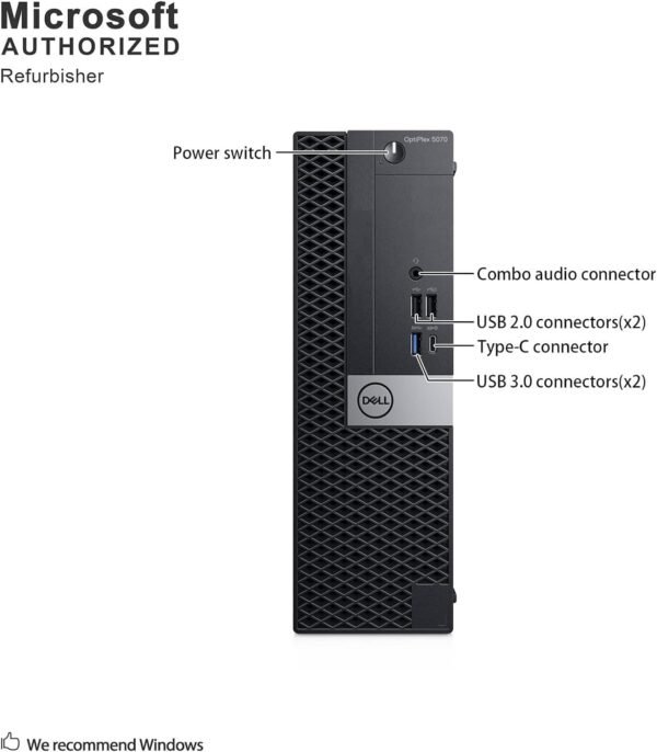 61C2Cc2bz1L._AC_SL1500_.jpg Dell OptiPlex 5070 SFF Desktop Computer PC Small Form, Intel Core i5-9500T, 16GB DDR4 RAM, 256GB SSD, Wi-Fi, Bluetooth, Displayport, Keyboard & Mouse Windows 10 Pro (Renewed)