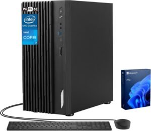 MSI PRO DP180 Business Tower Desktop, Intel i7-13700, 32GB RAM, MSI PRO DP180 Business Tower Desktop, Intel i7-13700, 32GB RAM, 1TB SSD, Support 2-Display 4K, HDMI, SD Card Reader, DP Port, DVD-RW, VGA, Wired Keyboard & Mouse, Wi-Fi 6E, Windows 11 Pro