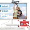 HP All-in-One Computer - 21.5'' FHD Anti-Glare Display, Home Desktop PC, Win 11 Pro, Wired KB & Mouse, Wi-Fi 6, Bluetooth, Intel Celeron J4025, HD Webcam (32GB RAM | 1TB SSD)