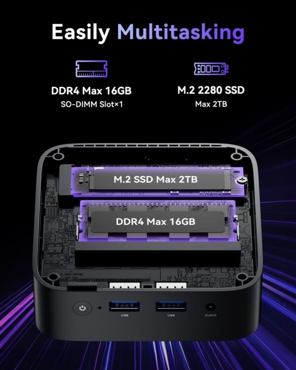 ACEMAGICIAN Vista V1 Mini Pc Computers, 12Th Gen Intel N95 (Beat N100, Up to 3.4Ghz), 16GB DDR4 RAM 512GB SSD Mini Computer, UHD 4K HDMI DP, Dual WiFi/Bt, Gigabit Ethernet Vesa, Home/Office Micro Pc