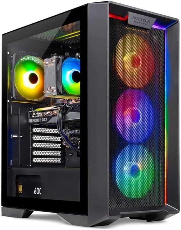 Skytech Gaming Nebula Gaming PC Desktop – AMD Ryzen 5 Skytech Gaming Nebula Gaming PC Desktop – AMD Ryzen 5 3600 3.6 GHz, NVIDIA GTX 1650, 500GB NVME SSD, 16GB DDR4 RAM 3200, 600W Gold PSU, 11AC Wi-Fi, Windows 11 Home 64-bit,Black
