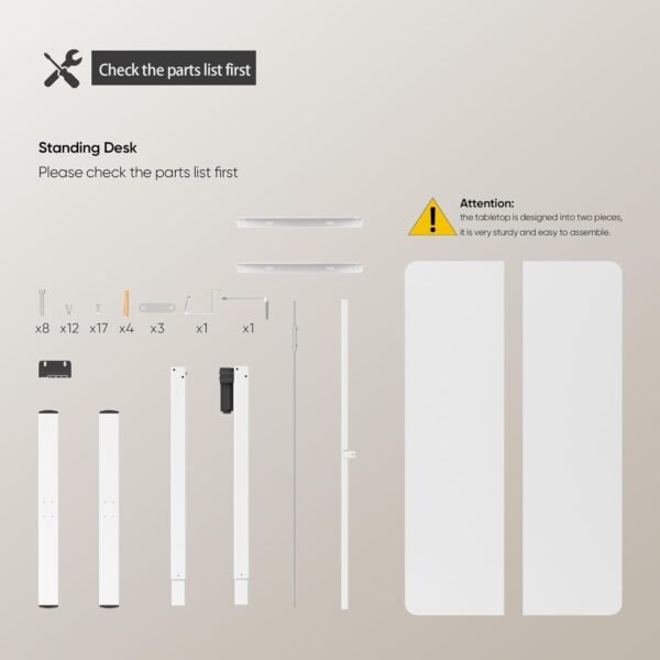 61fQqaIflbL._AC_SL1500_.jpg Electric Standing Desk Adjustable Height, 40x24 Inches Sit Stand up Desktop for Home Office, Ergonomic Rising Computer Table with Memory Preset, White