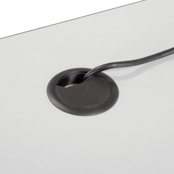 Global Industrial 48" W x 24" D x 30" H Office Pedestal Desk with 3 Drawers, Faux-Wood Laminate Gray Desktop, Black Steel Frame, 2 Box Drawers & 1 File Drawer