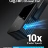BrosTrend AX1500 WiFi 6 Universal WiFi to Ethernet Adapter with RJ45 Gigabit Port, Dual Band WiFi Bridge for PC, Printer, Smart TV, Blu-Ray Player, PlayStation, DVR, etc. Wireless to Wired Convert