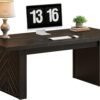Tribesigns 70.9-Inch Wood Executive Desk, Large Office Desk Workstation with Spacious Desktop, Computer Table Conference Table for Office Black