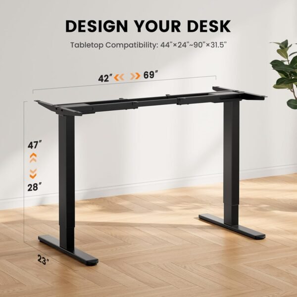 711poZXImcL._AC_SL1500_.jpg ErGear Dual Motor Standing Desk Frame 264 lbs Weight Capacity, 4 Memory Height Settings, Electric Adjustable Legs Compatible Desktop Size 44″-90″, Stand up Desks Frame Workstation, Black Frame Only