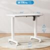 HUANUO Electric Small Standing Desk, 35" x 20" Whole Piece Desktop, Adjustable Height Computer Desk, 4 Height Memory Settings, Sit Stand Up Desk for Home Office, White