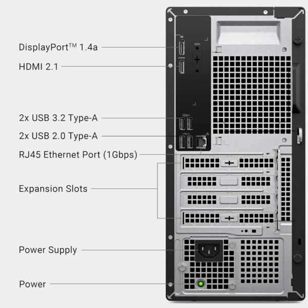 Dell 2025 ECT1250 Business Desktop - Intel Ultra 5-225, (10 Core Processor 10 Threads), 32GB DDR5 Memory, 1TB PCIe SSD, Ultra-Quiet Design, Dual 4K Monitor Support, Keyboard and Mouse, Windows 11