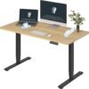 FLEXISPOT E6 Essential 3 Stages Dual Motor Electric Standing Desk FLEXISPOT E6 Essential 3 Stages Dual Motor Electric Standing Desk 55x28 Inch Whole-Piece Board Height Adjustable Electric Sit Stand Desk(Black Frame + Maple Desktop, 2 Packages)