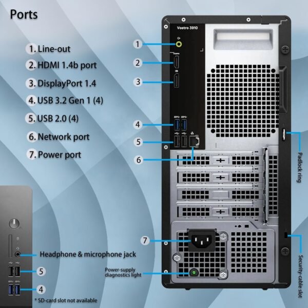 71Aw9oOnSNL._AC_SL1500_.jpg Dell Vostro 3910 Business Desktop Computer | 12th Gen Intel i9-12900K (up to 5.2GHz) | 64GB RAM | 2TB PCIe SSD | HDMI | DisplayPort | Wi-Fi | Bluetooth | Keyboard and Mouse | Windows 11 Pro