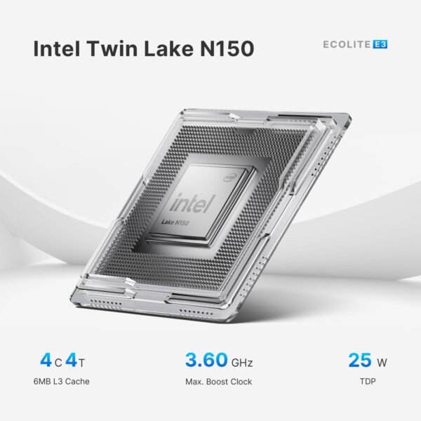 Mini PC E3, Intel Twin Lake N150 Mini Computers Full-Featured USB-C, 16GB DDR4 RAM, 512GB NVMe SSD, 4K Triple Display, 2.5G Gigabit Ethernet Desktop Computers for Office Business