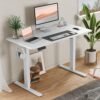 71C0-gZz75L._AC_SL1500_.jpg SMUG Standing Desk, Adjustable Height Electric Sit Stand Up Down Computer Table, 40x24 Inch Ergonomic Rising Modern Lift Motorized Gaming Desktop Workstation for Work Home Office, White
