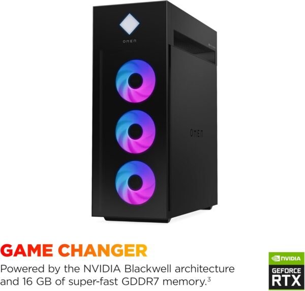 71FvNNNUDcL._AC_SL1500_.jpg HP OMEN 45L Gaming Desktop, Intel Core Ultra 7 265K, 32 GB RAM, 2TB SSD, NVIDIA GeForce RTX 5080, Windows 11 Pro, Microsoft Copilot, Tempered Glass, GT22-3080 (2025)
