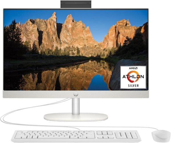 HP 23.8 inch All-in-One Desktop PC, FHD Display, AMD Athlon HP 23.8 inch All-in-One Desktop PC, FHD Display, AMD Athlon Silver 7120U, 8 GB RAM, 256 GB SSD, AMD Radeon Graphics, Windows 11 Home, 24-cr0110 (2023)