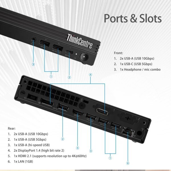 71HS6r4rzBL._AC_SL1500_.jpg Lenovo ThinkCentre M70q Tiny Business Desktop, Intel 10-Core i5-14400T, 32GB DDR5, 1TB SSD, HDMI, DP, Wi-Fi 6E, Support 3-Monitor 4K, Wired KB & Mouse, Win 11 Pro, Bundle ADATA 64GB USB Flash Drive
