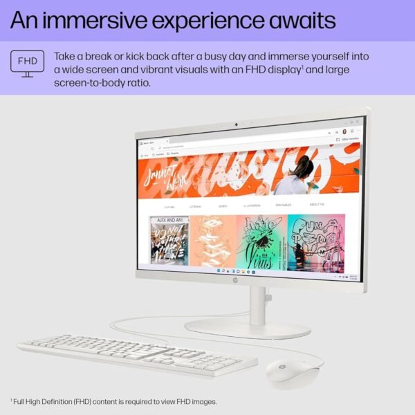 71MkyRrylFL._AC_SL1500_.jpg HP 22" All-in-One Desktop PC • The New Version and Look • 12 Month Microsoft Office • 40GB RAM • 1TB Storage (512GB SSD and 512GB External) • FHD Display • Intel Celeron Processor • Windows 11 Home