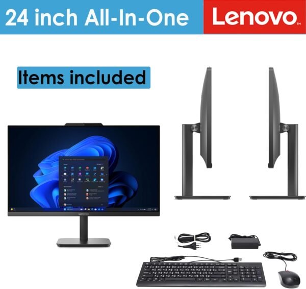 71NO4i4wOjL._AC_SL1500_.jpg Lenovo All-in-One Desktop with Intel 4-Core Processor| 24 inch Full HD Display| 32GB DDR4 RAM, 1TB PCIe SSD| WiFi 6| Bluetooth| HDMI, USB, Ethernet Ports| Windows 11 Pro| for Business & Personal Use