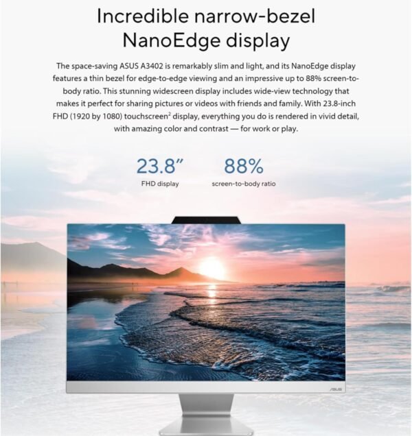 ASUS 2025 All-in-One Desktop, 23.8" FHD Touchscreen, Intel Core i5-1235U(Beats Ryzen 7 5700U), 16GB RAM, 512GB SSD, Intel UHD Graphics, Wi-Fi 6, 720p Camera, HDMI, Keyboard & Mouse, Windows 11 Home