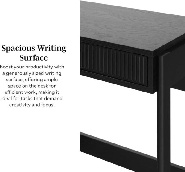 71PJfSWeBbL._AC_SL1500_.jpg Walker Edison Transitional Office Design, Reeded Drawer Front Detail, Writing Desk with Drawer, Spacious Desktop, Complementary in Living Spaces, 38”W x 16.75”D x 30”H, Black