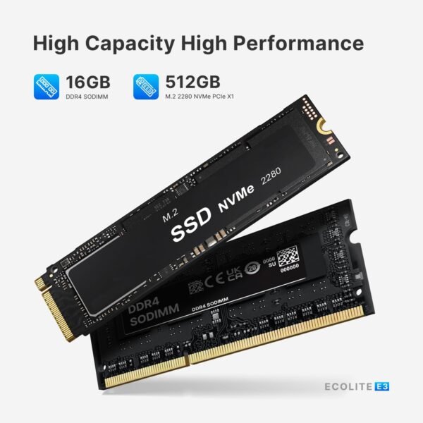 Mini PC E3, Intel Twin Lake N150 Mini Computers Full-Featured USB-C, 16GB DDR4 RAM, 512GB NVMe SSD, 4K Triple Display, 2.5G Gigabit Ethernet Desktop Computers for Office Business