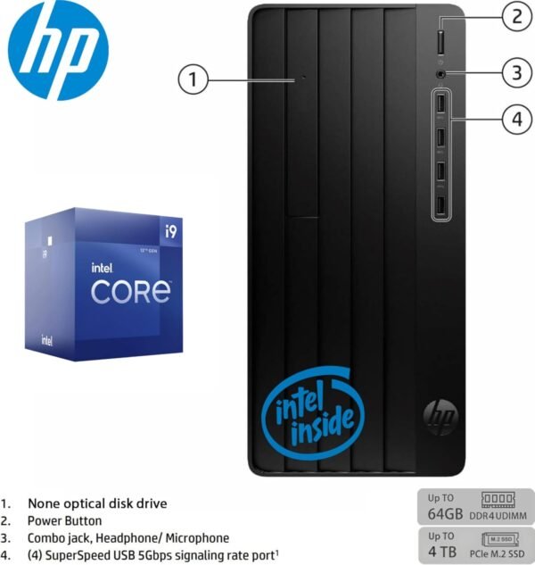 71QxCQqytJL._AC_SL1500_.jpg HP Pro Tower 290 G9 Business Desktop Computer, Latest 12th Gen Intel Core i9-12900K, 32GB RAM, 1TB SSD, Dual-Monitor Support (HDMI + VGA), WiFi, RJ-45, Wired KB& Mouse, Windows 11 Pro