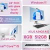 ASUS 2025 All-in-One Desktop, 23.8" FHD Touchscreen, Intel Core i5-1235U(Beats Ryzen 7 5700U), 16GB RAM, 512GB SSD, Intel UHD Graphics, Wi-Fi 6, 720p Camera, HDMI, Keyboard & Mouse, Windows 11 Home