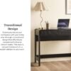 71TXeFWg1gL._AC_SL1500_.jpg Walker Edison Transitional Office Design, Reeded Drawer Front Detail, Writing Desk with Drawer, Spacious Desktop, Complementary in Living Spaces, 38”W x 16.75”D x 30”H, Black