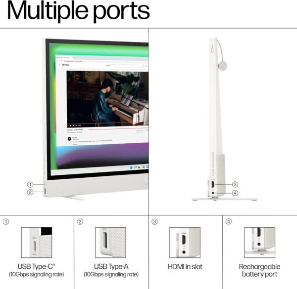 HP Envy Move 23.8 inch All-in-One PC, QHD Display, 13th Generation Intel Core i3-1315U, 8 GB RAM, 512 GB SSD, Intel UHD Graphics, Windows 11 Home, 24-cs0040 (2023)