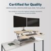 Vari VariDesk Pro Plus 36 Standing Desk Converter – 11 Height Settings + Spring Lift, 2 Tier Design, Keyboard Tray, Fits Desktops 36” Wide x 26.5" Deep – Delivers Fully Assembled (Light Wood)