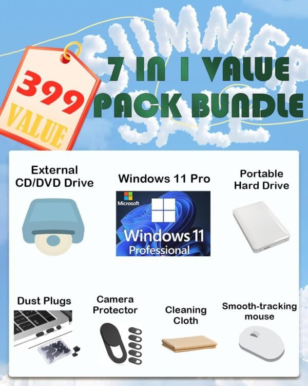 HP All-in-One Computer - 21.5'' FHD Anti-Glare Display, Home Desktop PC, Win 11 Pro, Wired KB & Mouse, Wi-Fi 6, Bluetooth, Intel Celeron J4025, HD Webcam (32GB RAM | 1TB SSD)