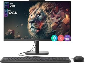 Lenovo All-in-One Desktop with Intel 4-Core Processor| 24 inch Full Lenovo All-in-One Desktop with Intel 4-Core Processor| 24 inch Full HD Display| 32GB DDR4 RAM, 1TB PCIe SSD| WiFi 6| Bluetooth| HDMI, USB, Ethernet Ports| Windows 11 Pro| for Business & Personal Use