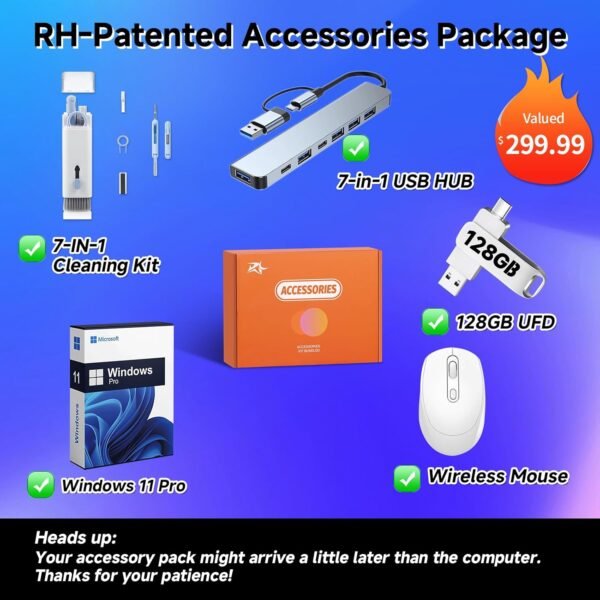 71YXRExeMPL._AC_SL1500_.jpg Dell Inspiron 7000 Series All-in-One Desktop, 27" FHD Touchscreen, Core 7-150U Up to 5.4 GHz, GeForce MX570A, 64 GB RAM, 4 TB SSD, Wi-Fi 6E, Wireless KB & Mouse, Win 11 Pro + Office Lifetime License