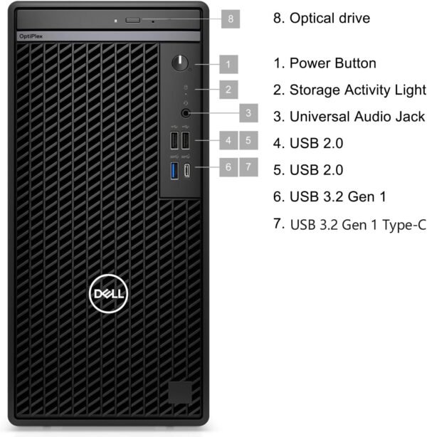 Dell OptiPlex 7020 Desktop, 7000 Tower PC Computers, Intel 6-Core i5-12500 (Beat i7-11700), 32GB DDR5 RAM, 1TB PCIe SSD, DVDRW, WiFi Adapter, RJ-45, Type-C, HDMI, DisplayPort, Windows 11 Pro