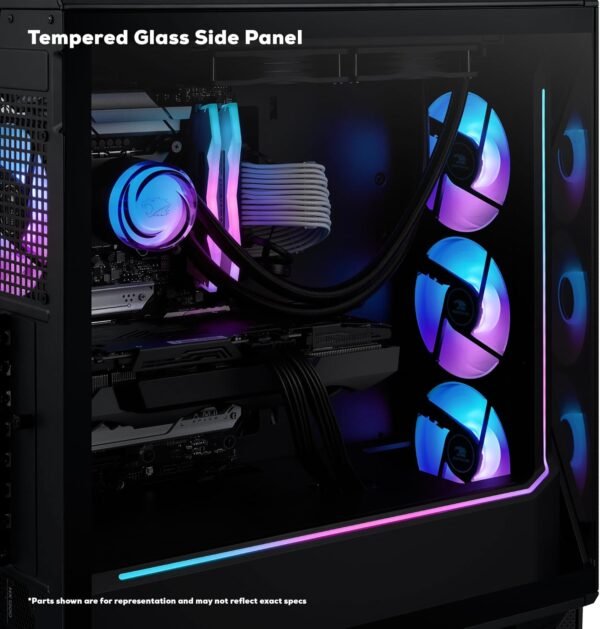 71c0L-hZ5yL._AC_SL1500_.jpg iBUYPOWER Slate MESH Gaming PC Desktop Computer Intel Core i7 14700F CPU, NVIDIA GeForce RTX 5070 12GB GPU, 32GB DDR5 RGB 5200MHz RAM, 1TB NVMe SSD, Windows 11 Home, Keyboard and Mouse - SMI7N5701