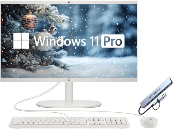 HP 21.5" FHD All-in-One Desktop Computer, 64GB RAM 2.2TB Storage (2TB SSD + 256GB Docking Station Set), Dual-Core Intel Celeron, Windows 11 Pro with Microsoft Office Lifetime Suite, Keyboard & Mouse
