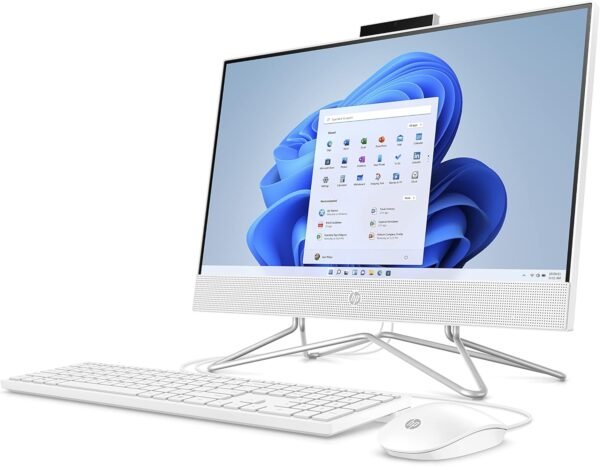 HP 21.5" All-in-One Desktop, Intel Pentium Silver J5040 Processor, Intel UHD Graphics 605, 4 GB RAM, 128 GB Storage, Windows 11 Home (22-dd0120, 2021),Snow white
